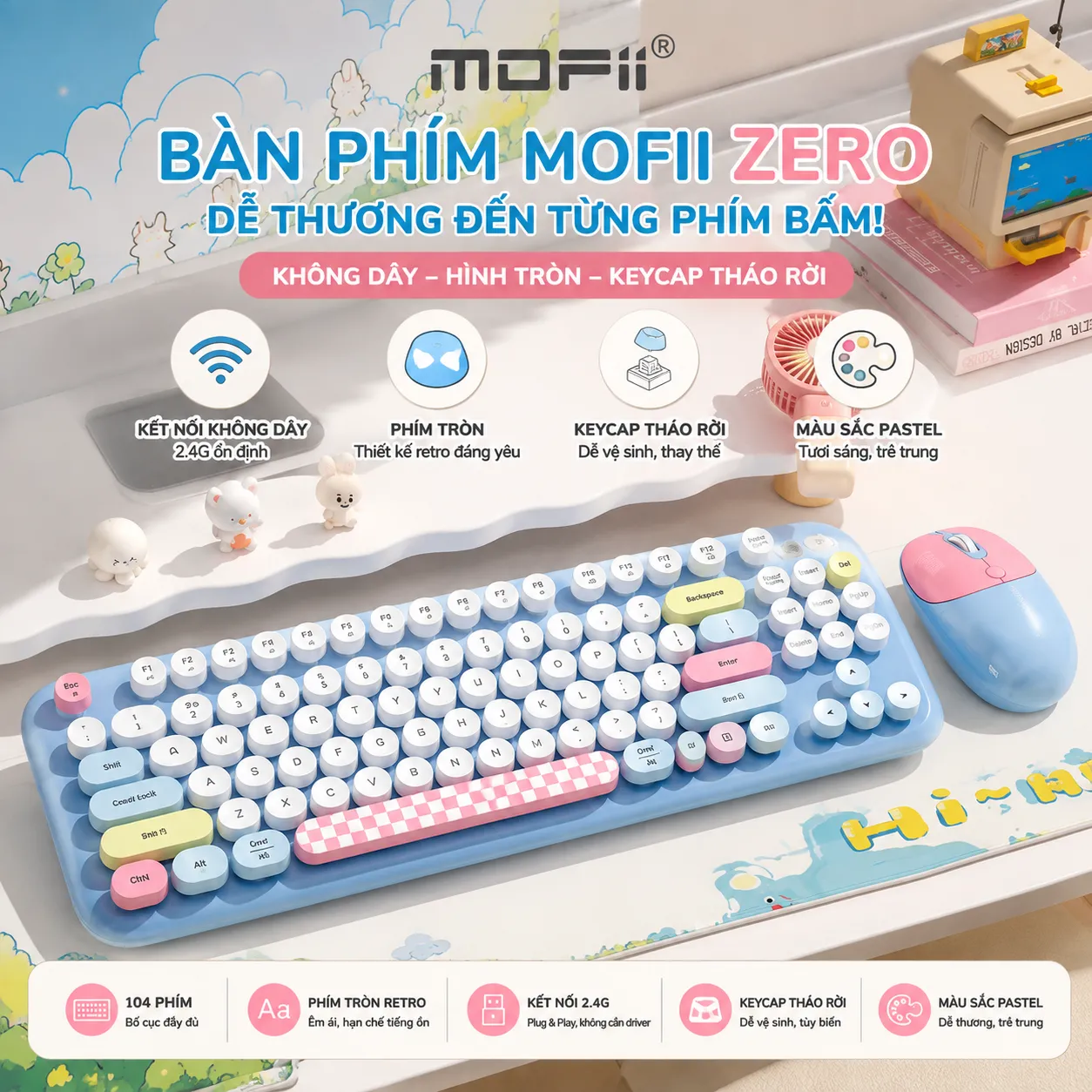 Bàn phím và chuột không dây 2.4Ghz GEEZER ZERO